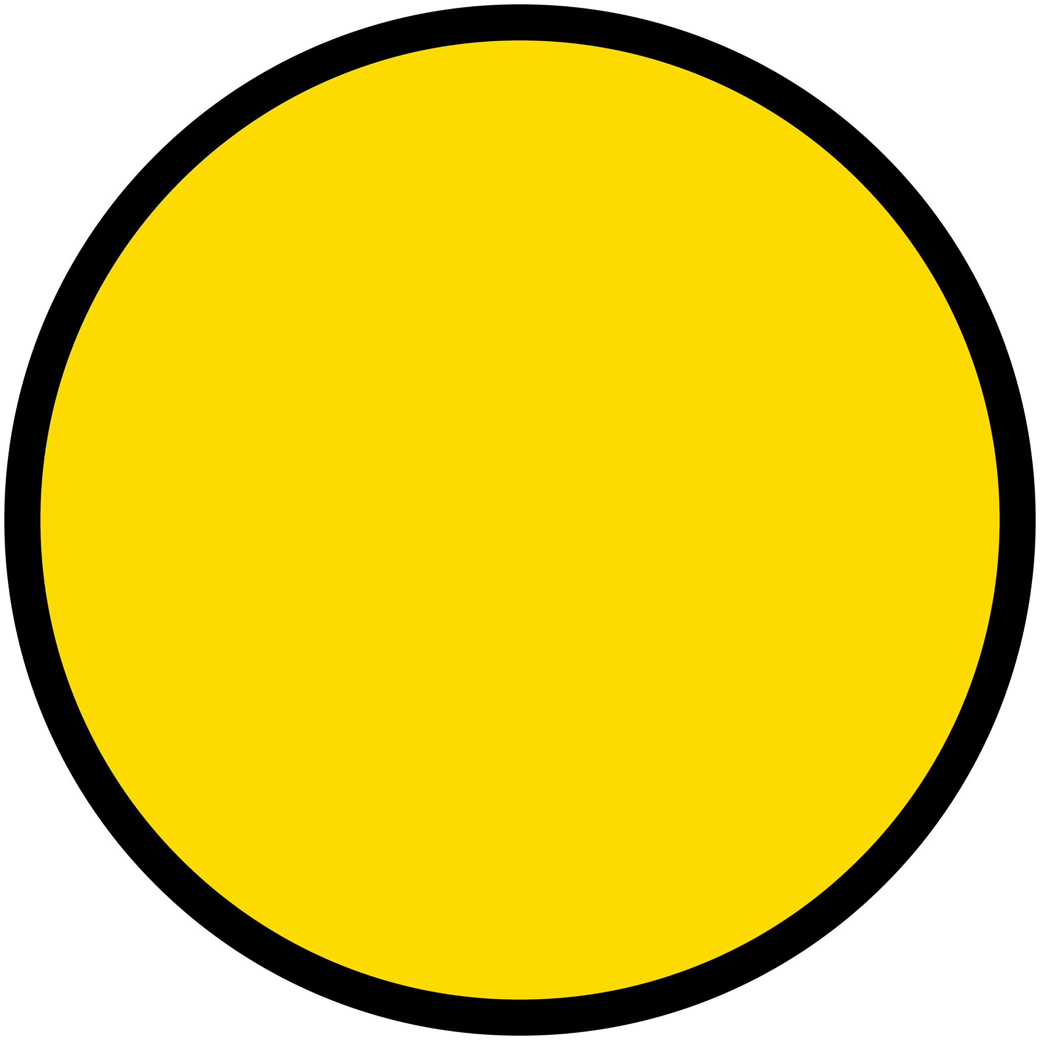 Logo zawierające żółte kółko z czarną obwódką